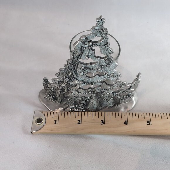 Seagull 1996 Christmas Tree Candle Holder Pewter Etain Zinn Canada Silver Votive - Picture 10 of 11
